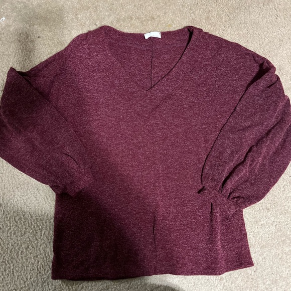 1.4.3. Story by Line Up Maroon Knit Top - Picture 1 of 3